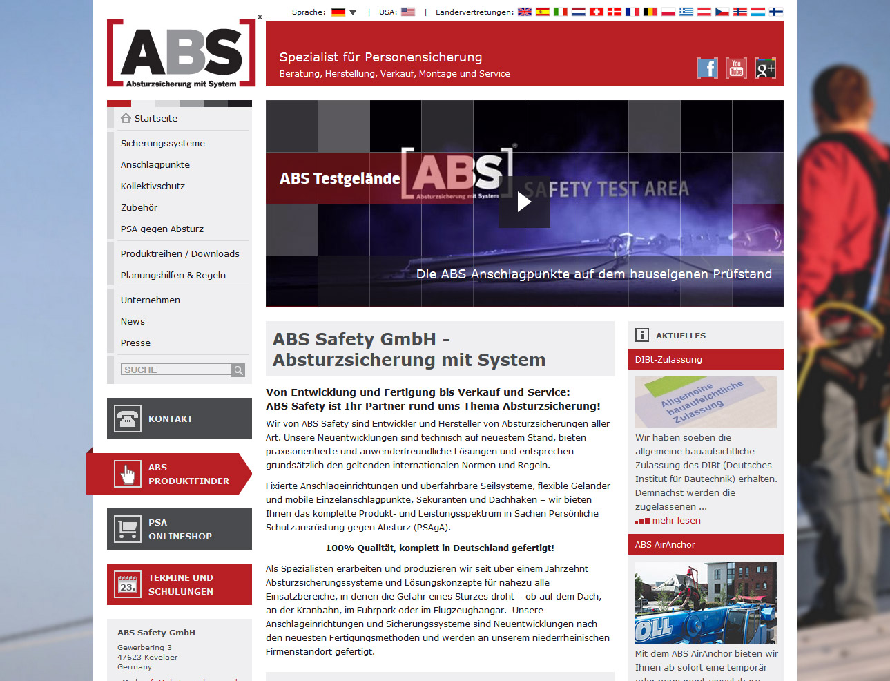 Screenshot Suchmaschinenoptimierung national international ABS
